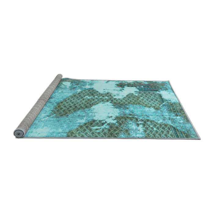 Sideview of Machine Washable Abstract Light Blue Modern Rug, wshabs889lblu