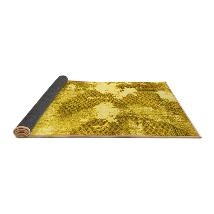 Sideview of Abstract Yellow Modern Rug, abs889yw