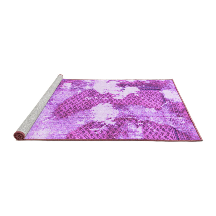 Sideview of Machine Washable Abstract Purple Modern Area Rugs, wshabs889pur