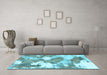 Machine Washable Abstract Light Blue Modern Rug in a Living Room, wshabs889lblu