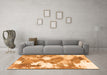 Machine Washable Abstract Orange Modern Area Rugs in a Living Room, wshabs889org