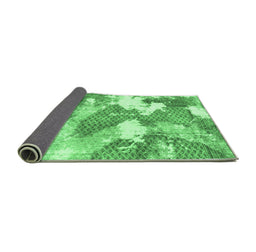 Sideview of Abstract Emerald Green Modern Rug, abs889emgrn