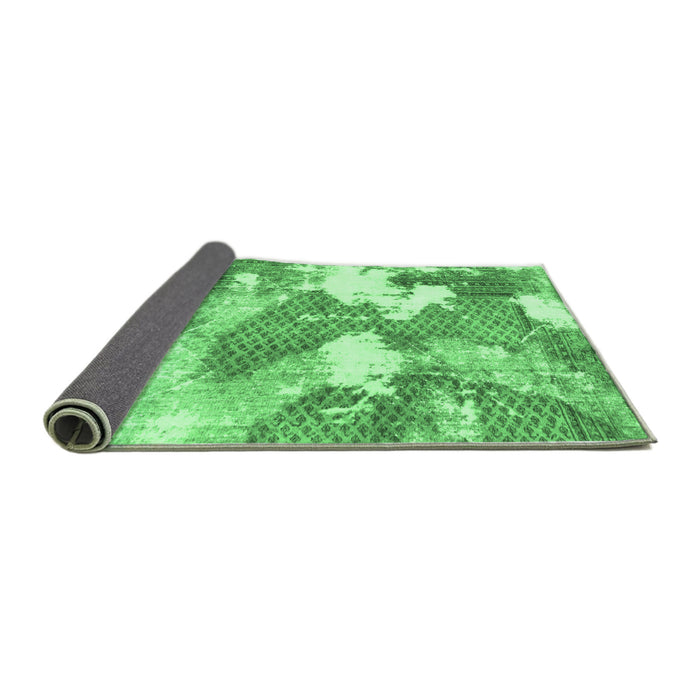 Sideview of Abstract Emerald Green Modern Rug, abs889emgrn