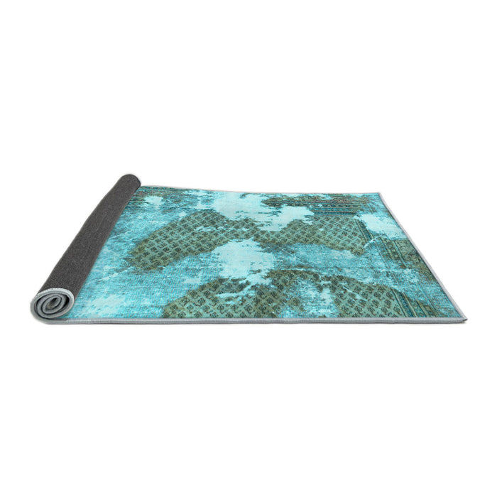 Sideview of Abstract Light Blue Modern Rug, abs889lblu