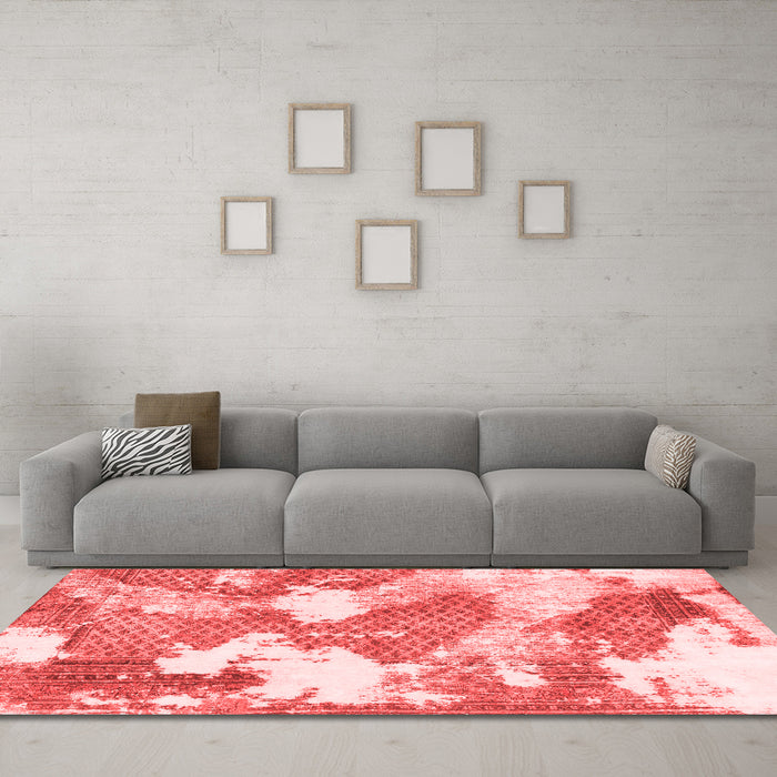 Modern Red Washable Rugs