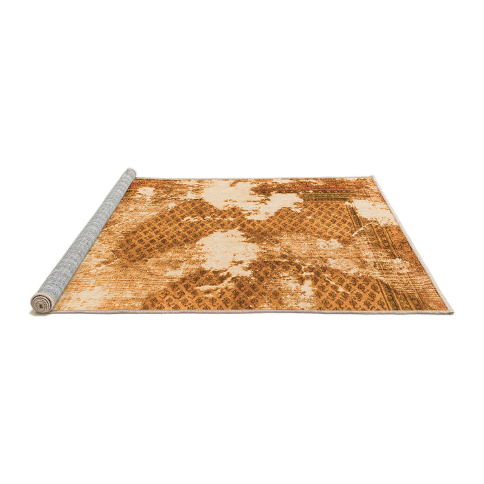 Sideview of Machine Washable Abstract Orange Modern Area Rugs, wshabs889org