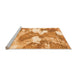 Sideview of Machine Washable Abstract Orange Modern Area Rugs, wshabs889org