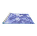 Sideview of Machine Washable Abstract Blue Modern Rug, wshabs889blu