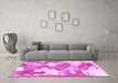 Machine Washable Abstract Pink Modern Rug in a Living Room, wshabs889pnk