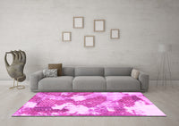 Machine Washable Abstract Pink Modern Rug, wshabs889pnk