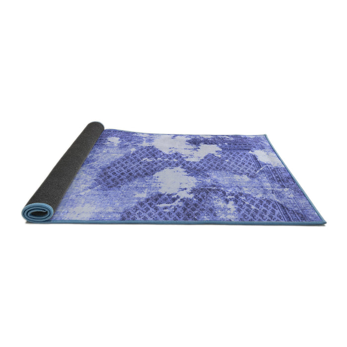Sideview of Abstract Blue Modern Rug, abs889blu