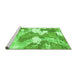 Sideview of Machine Washable Abstract Green Modern Area Rugs, wshabs889grn