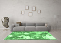 Machine Washable Abstract Emerald Green Modern Rug, wshabs889emgrn