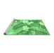 Sideview of Machine Washable Abstract Emerald Green Modern Area Rugs, wshabs889emgrn