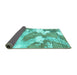 Sideview of Abstract Turquoise Modern Rug, abs889turq