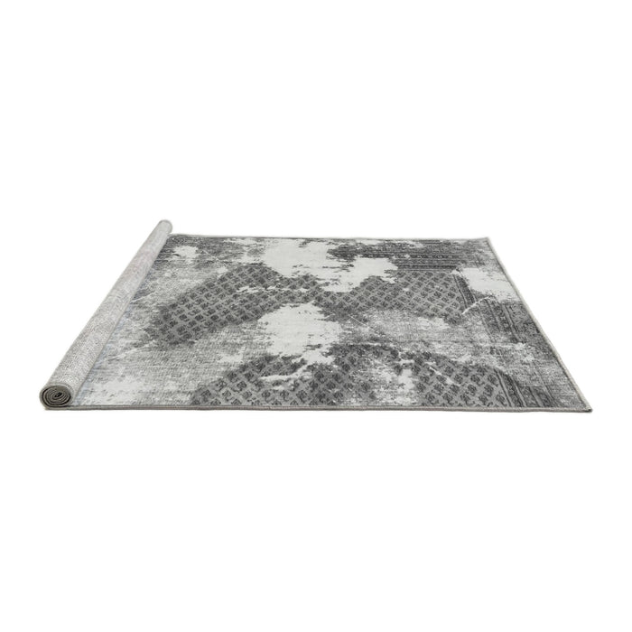 Sideview of Machine Washable Abstract Gray Modern Rug, wshabs889gry