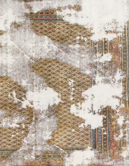 Abstract Dark Almond Brown Modern Rug, abs889