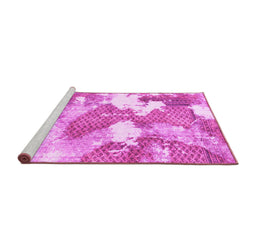 Sideview of Machine Washable Abstract Pink Modern Rug, wshabs889pnk