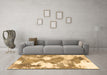 Machine Washable Abstract Brown Modern Rug in a Living Room,, wshabs889brn