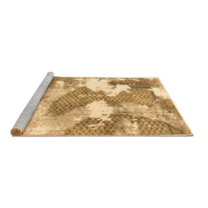 Sideview of Machine Washable Abstract Brown Modern Rug, wshabs889brn