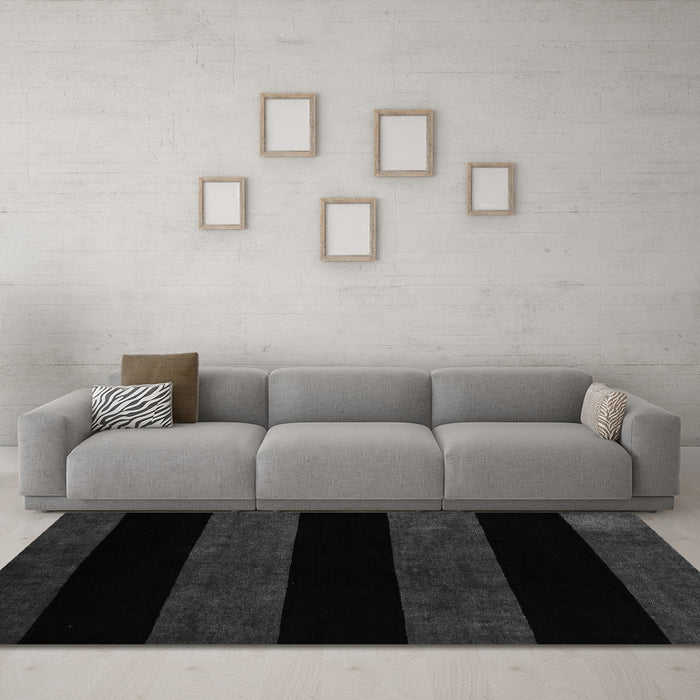 Machine Washable Abstract Gray Modern Rug in a Living Room,, wshabs88gry