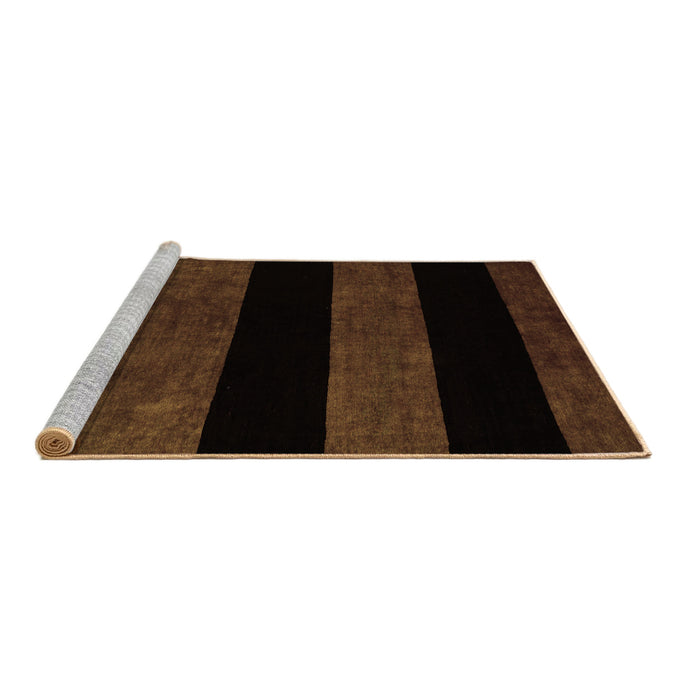 Sideview of Machine Washable Abstract Brown Modern Rug, wshabs88brn