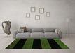 Machine Washable Abstract Green Modern Area Rugs in a Living Room,, wshabs88grn