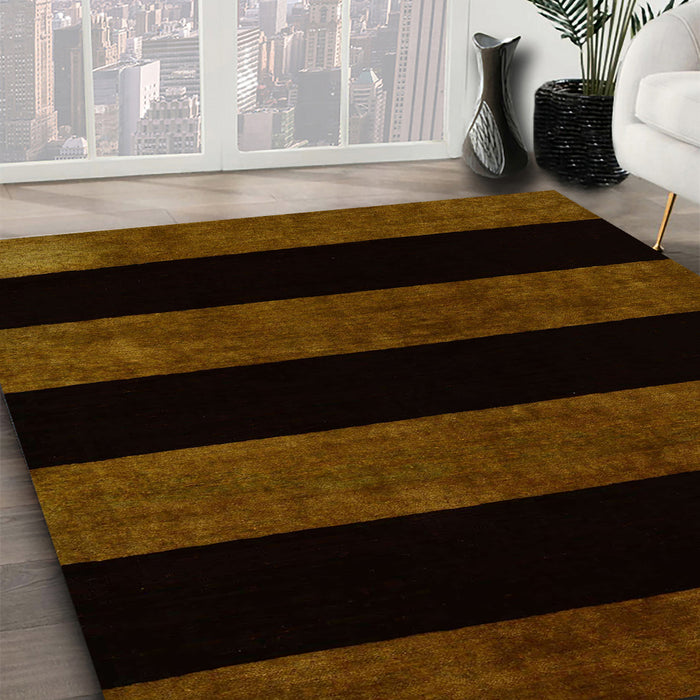 Machine Washable Abstract Saddle Brown Rug in a Family Room, wshabs88