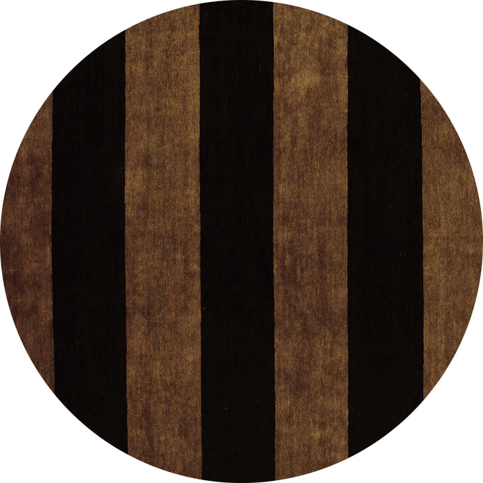 Round Machine Washable Abstract Brown Modern Rug, wshabs88brn