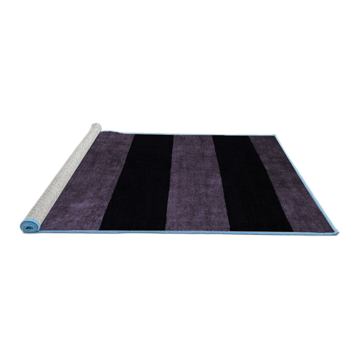 Sideview of Machine Washable Abstract Blue Modern Rug, wshabs88blu