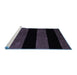 Sideview of Machine Washable Abstract Blue Modern Rug, wshabs88blu