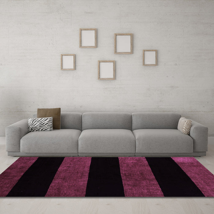 Machine Washable Abstract Purple Modern Area Rugs in a Living Room, wshabs88pur