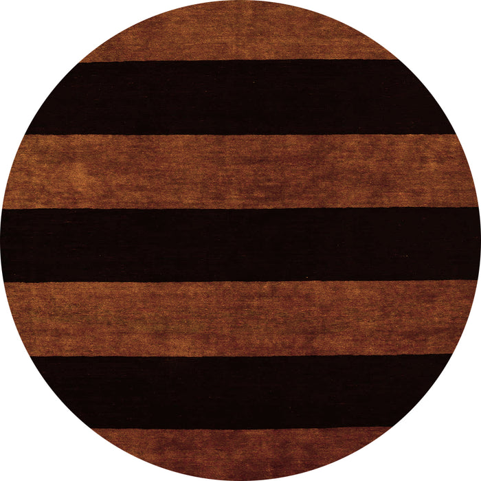 Round Machine Washable Abstract Orange Modern Area Rugs, wshabs88org