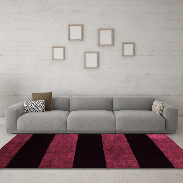 Machine Washable Abstract Pink Modern Rug in a Living Room, wshabs88pnk