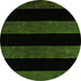 Round Abstract Green Modern Rug, abs88grn