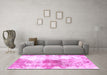 Machine Washable Abstract Pink Modern Rug in a Living Room, wshabs890pnk