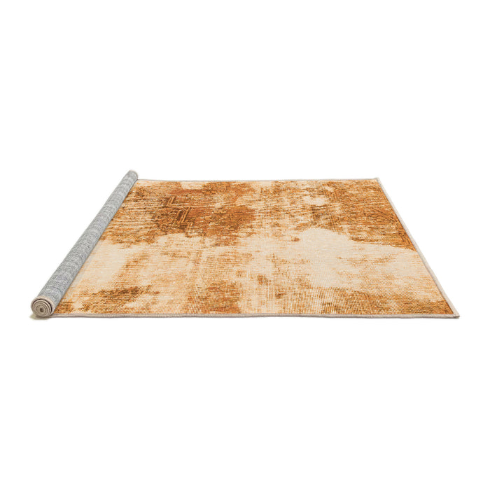 Sideview of Machine Washable Abstract Orange Modern Area Rugs, wshabs890org