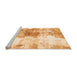 Sideview of Machine Washable Abstract Orange Modern Area Rugs, wshabs890org