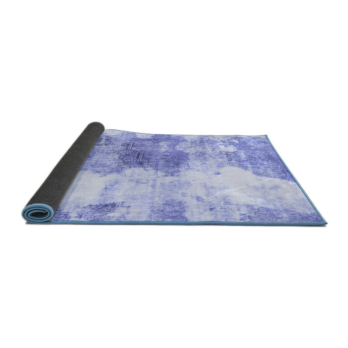 Sideview of Abstract Blue Modern Rug, abs890blu