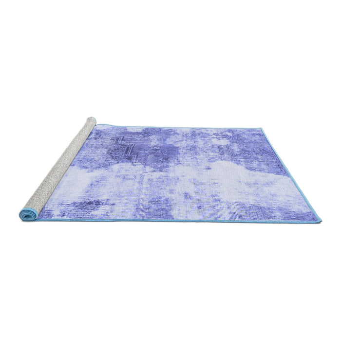 Sideview of Machine Washable Abstract Blue Modern Rug, wshabs890blu