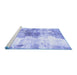 Sideview of Machine Washable Abstract Blue Modern Rug, wshabs890blu