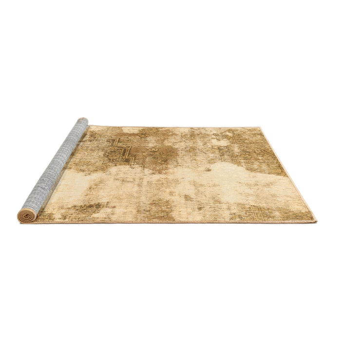 Sideview of Machine Washable Abstract Brown Modern Rug, wshabs890brn