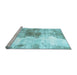 Sideview of Machine Washable Abstract Light Blue Modern Rug, wshabs890lblu