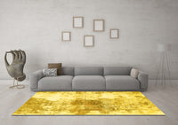 Machine Washable Abstract Yellow Modern Rug, wshabs890yw