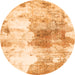 Round Abstract Orange Modern Rug, abs890org