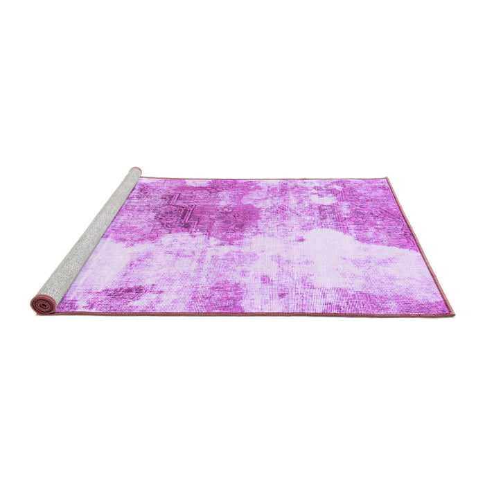 Sideview of Machine Washable Abstract Purple Modern Area Rugs, wshabs890pur