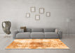 Machine Washable Abstract Orange Modern Area Rugs in a Living Room, wshabs890org