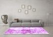 Machine Washable Abstract Purple Modern Area Rugs in a Living Room, wshabs890pur