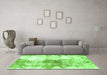 Machine Washable Abstract Green Modern Area Rugs in a Living Room,, wshabs890grn