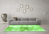 Machine Washable Abstract Green Modern Rug, wshabs890grn